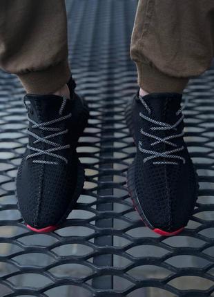 Yeezy чорного кольору з червоною підошвою 🖤❤️2 фото