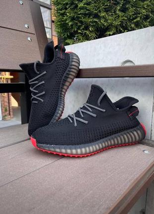 Yeezy чорного кольору з червоною підошвою 🖤❤️9 фото