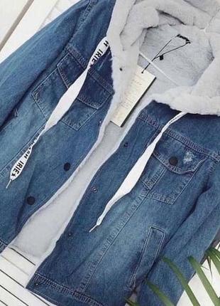 Куртка джинсова на хутрі2 фото
