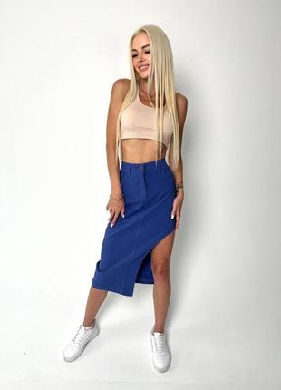 Женская юбка миди разрезом вырезом
