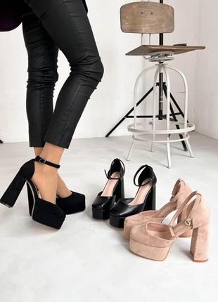 Трендові жіночі туфлі, чорні, екошкіра,10 фото