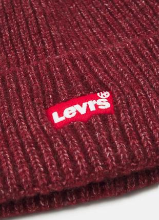 Теплая вязаная шапка levi's4 фото