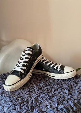 Кеди шкіряні converse chuck taylor all star leathe1 фото