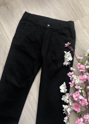 Чёрные классические джинсы для мальчика, брюки чёрные,2 фото