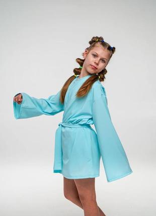 Дитячий домашній костюм трійка (шорти,кофта,халат)5 фото