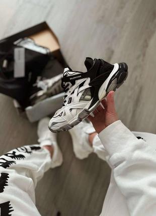 Кросівки в стиле balenciaga track.2 black white5 фото