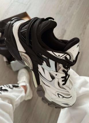 Кросівки в стиле balenciaga track.2 black white6 фото