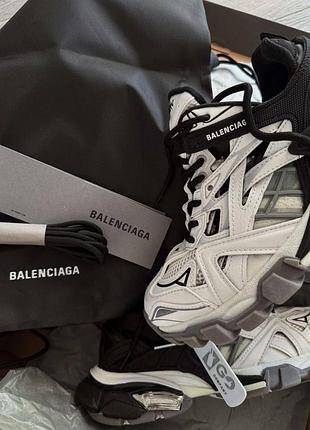 Кросівки в стиле balenciaga track.2 black white4 фото