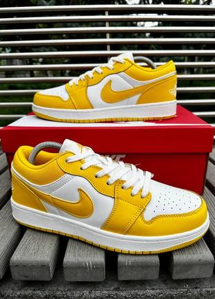 Nike air jordan low (yellow) 41-45 жовті білі кроссовки мужские