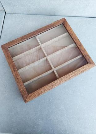 Шкатулочка wooden organizer бежева під окуляри2 фото