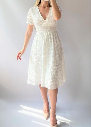Белое платье в стиле zara, размер xs-s3 фото