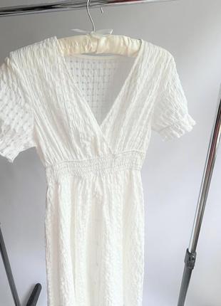 Белое платье в стиле zara, размер xs-s4 фото