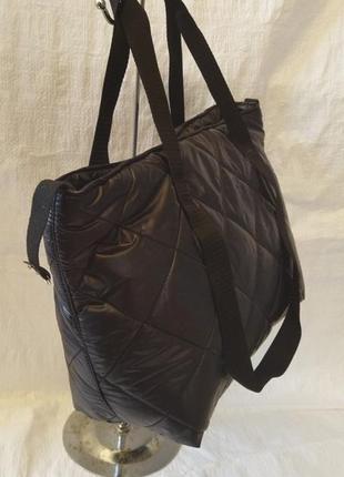 Женская сумка стеганая дутая из плащевки2 фото