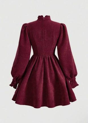 Стильна жіноча вельветова міні сукня2 фото