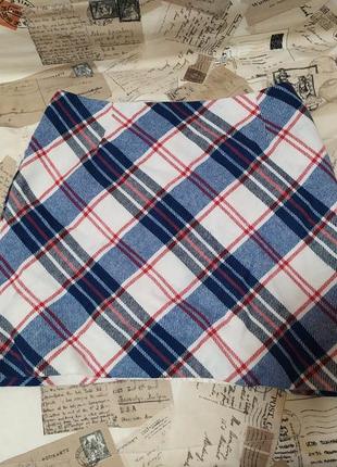 New look юбка шотландка короткая спідниця