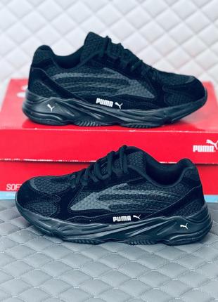 Кросівки чоловічі весняні puma trinomic all black кросовки пума триномик4 фото