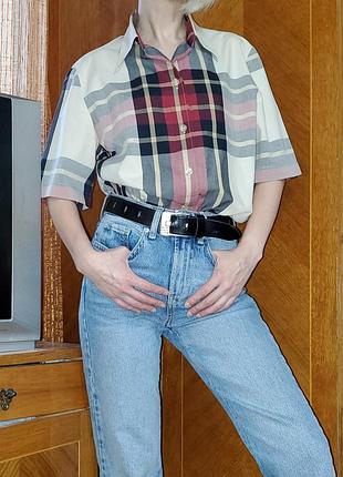 Винтажная рубашка в клетку в стиле burberry, marco pecci