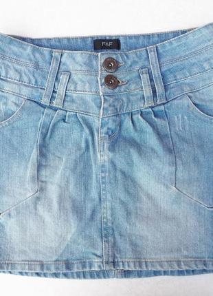 Джинсова спідниця ніжно-блакитного кольору жіноча