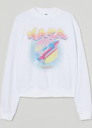Женский джемпер свитшот nasa h&m р.xs