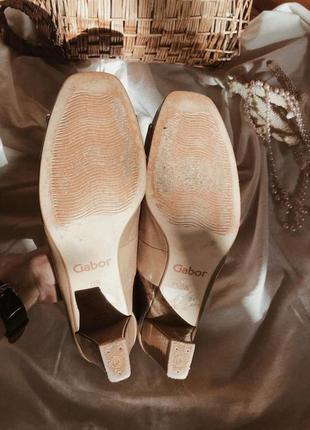 Лакові бежеві туфлі з пряжкою квадратний носик під вінтаж ретро шкіряні gabor в стилі gucci4 фото