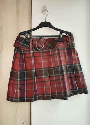 Спідниця юбка в клітинку шкільна плісе плиссе з поясом