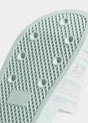 Шльопанці/тапочки м'ятного кольору adidas originals7 фото