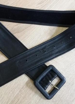Пояс чорний шкіряний на талію