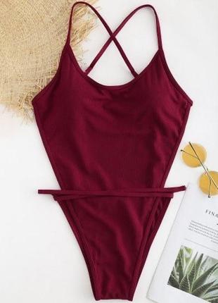 Купальник в рубчик максі загар