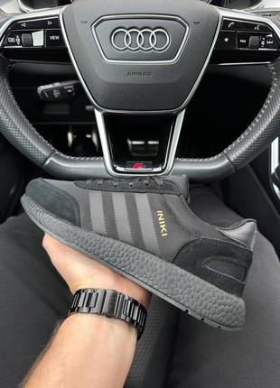 Чоловічі якісні повсякденні кросівки, чоловічі кросівки adidas originals iniki all black