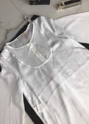 Белая шелковая блуза-туника итальянского бренда mivite4 фото