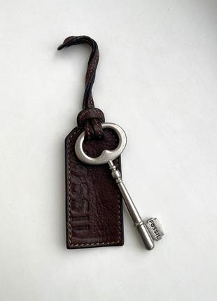 Брілок шкіряний fossil ключ підвіс ключик для сумки брелок