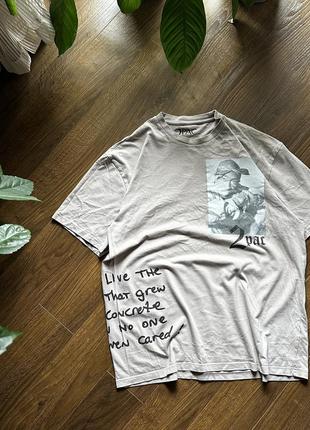 Оверсайз футболка tupac rap t-shirt 2pac oversized stussy baggy широка футболка тупак реп