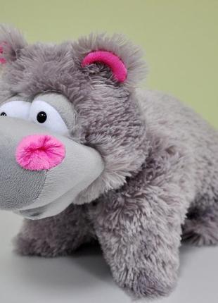 М'яка іграшка-подушка . сірий бегемот 52 х 47