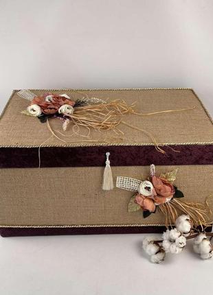 Подарункова скринька maison royale burlap with flowers