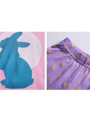Пижама для девочки, розовая. лунный кролик.3 фото