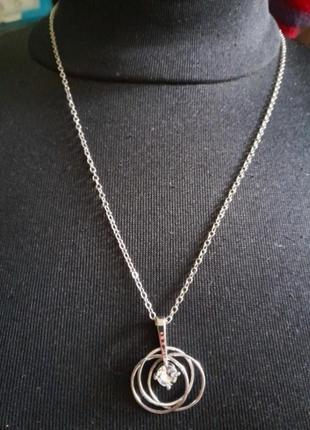 Ланцюжок з кулончиком/ожерельє та камінчиком /кристалом swarovski  від yves rocher2 фото