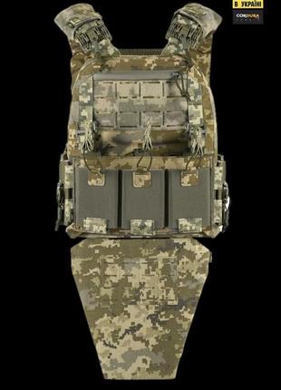 Плитоноска швидкого скидання м-тас +балістичний захист паху м-тас (29 x 29.5 см ) 1 клас захисту піксель мм14