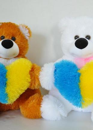 Мягкая игрушка медведь 40 х 34 см, белый с сердечком белый