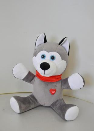Мягкая игрушка. собака . хаски.
