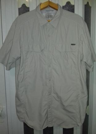 Рубашка треккинговая columbia titanium с коротким рукавом.легкая. быстросохнущая.