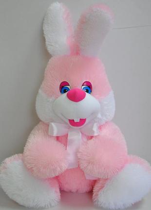 Мягкая игрушка. заяц 59 х 40 см розовый1 фото