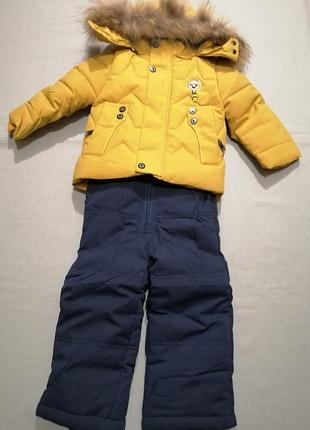 Зимний костюм с комбинезоном  для мальчика 74 рост