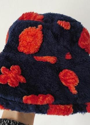 Теплая мягкая подростковая, женская шапка панама