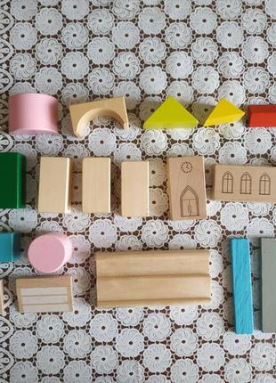 Дерев'яні кубики фігури розвиваючі іграшки деревянные кубики фигуры5 фото
