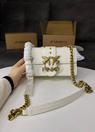 Жіноча сумка pinko mini love bag one simply white/gold