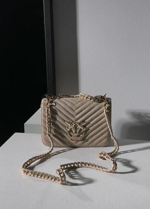 Сумка женская pinko love bag click baguette beige пинко на плечо3 фото