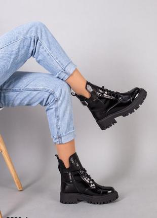 Жіночі черевики з натуральної шкіри наплак10 фото