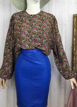 Винтажная шелковая элегантная блуза в цветочный принт винтаж ретро sally wood шелк