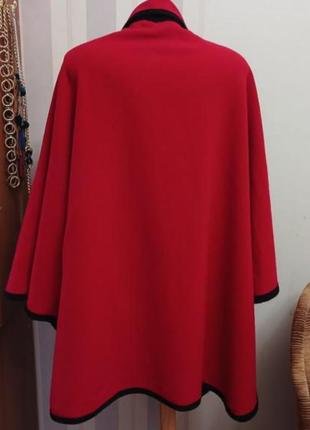 Вовна кашемір кашеміровий кейп пальто манто червоне5 фото