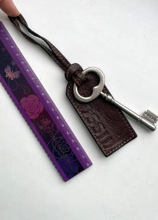 Брелок кожаный fossil ключ подвеска ключик на сумку брілок4 фото